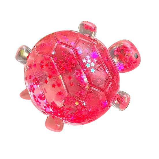 1/4ks Průhledná želví mačkací hračka s hvězdičkovými flitry Úleva od stresu Třpytivá mořská želva Stresový míček Senzorická hračka Měkká dekompresní Fidget hračka