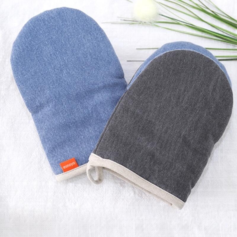 Vintage Washed Kitchen Gloves 2-Piece Set (2 Colors) (Indigo/Pig Black) Indigo n Indigo