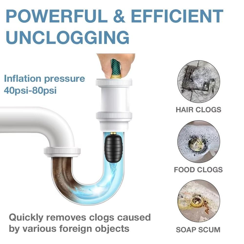 Multi Functional Drain Cleaning Bladders Rubber Unclog Main Drain Drain Pipe Cleaner  Kitchen Sinks