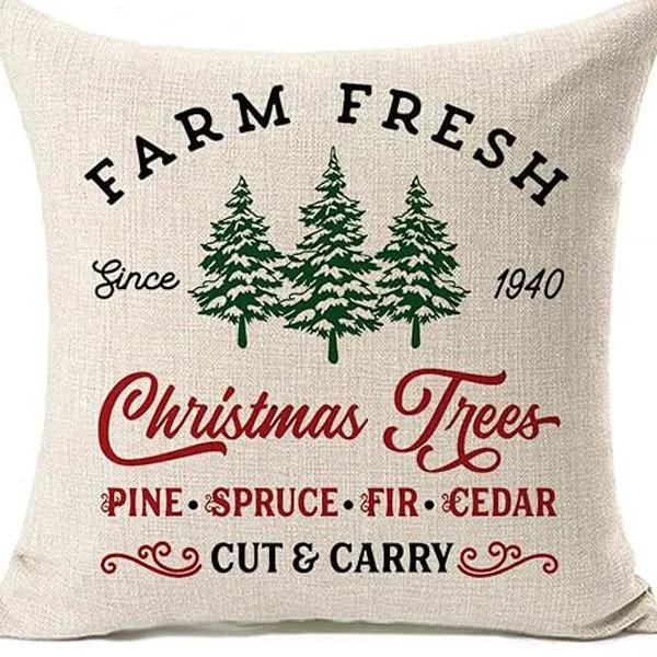 Merry Christmas Decor Cushion Cover x cm Pillow CaseCartoon Reindeer Santa Claus Printed Throw Pillowcase Linen Pillow Cover