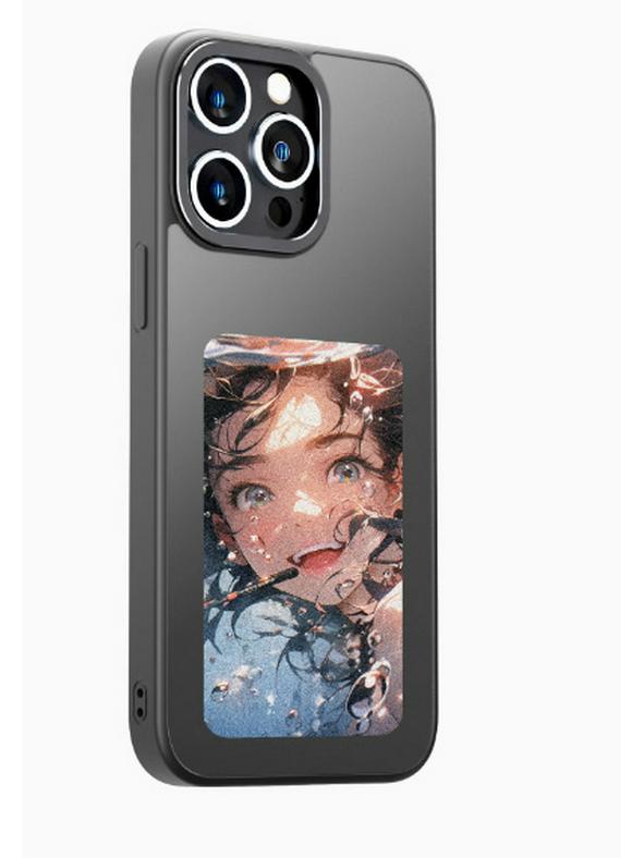 KI Smart E-Ink NFC Screen Mirroring Handyhülle für iPhone 13-15 mit anpassbarem Design und Sturzschutz iPhone 15 Pro
