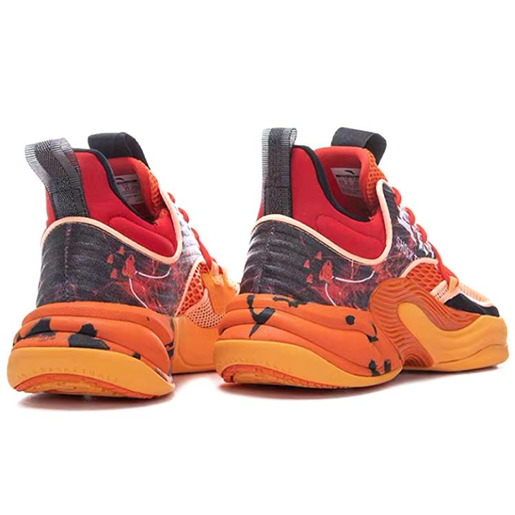 New ANTA Hear Wave 2 Basketball Shoes Men Mid Top Racing Orange/Fluorescent Sunset Orange/University Red 112031105-3
