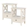 Bedside Tables 2 Tier Bedside Table With Storage Drawer Pcs Rustic White