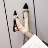 Ladies Shoes with Low Heels Black Women's Closed Sandals Designer Sales Summer 2025 Comfortable Vintage Footwear Anti Slip Hot