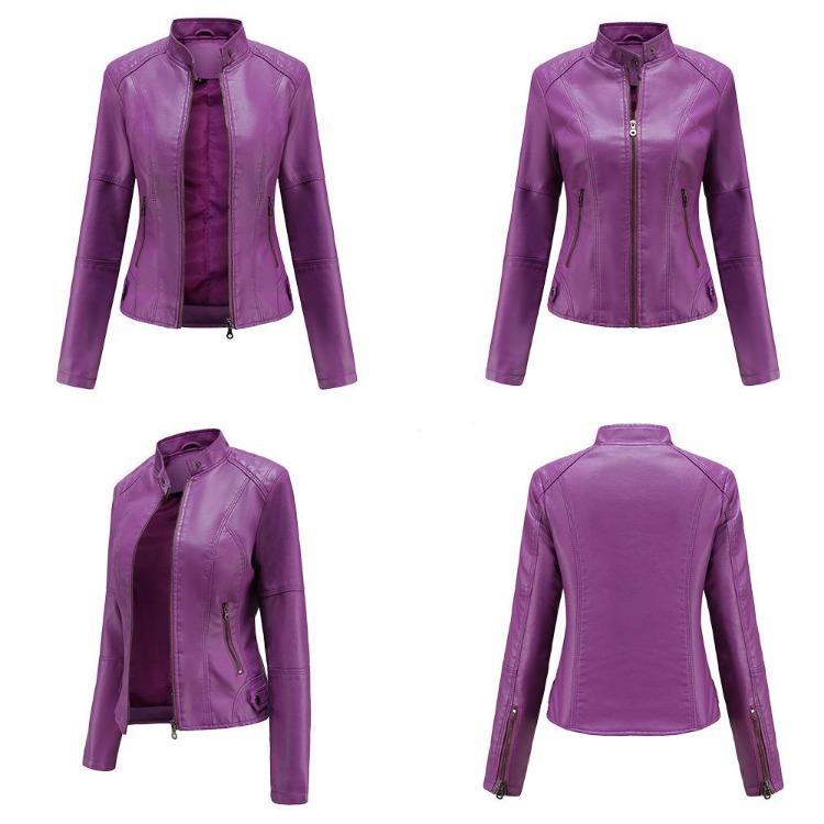 Yeni Moda Oversize Crop Racer Biker Ceket Kadın PU Suni Deri Motosiklet Bomber Mont İnce Fermuarlı Günlük Dış Giyim Plus Size S'den 4XL'e