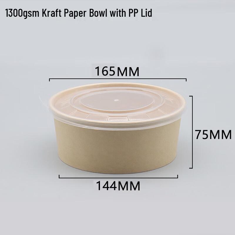 Handon 1300 Round Paper Takeaway Boxes with Lids
