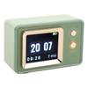 Compact BT Speaker Dynamic Scene Lyrics Desktop Clock Calendar Projection Screen Speaker for Daily and Party Retro Green