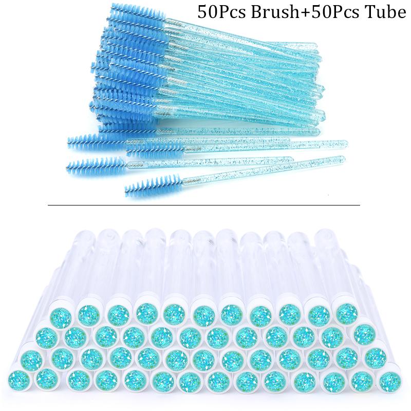 100 Stück Diamant Augenbrauenbürstenröhrchen Leer Wiederverwendbar Wimpern Mascara Stäbchen Hülle Austauschbare Kristall Wimpernbürste Staubdicht Make-up Werkzeug