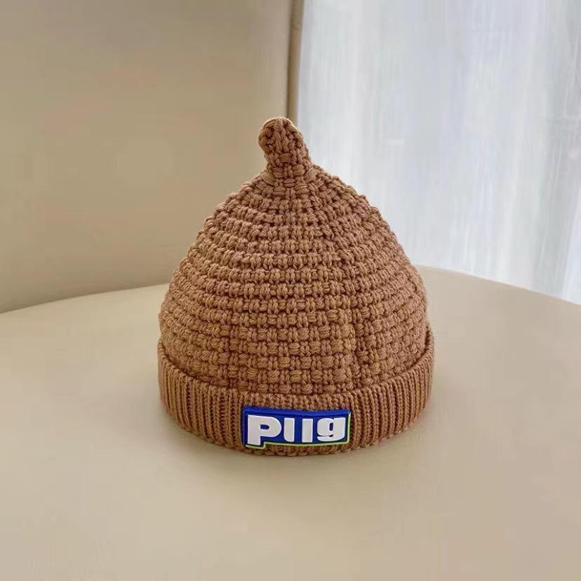 Cappello ciuccio Cappello in lana lavorato a maglia per bambini Ragazzi e ragazze Autunno e inverno Caldo ispessito Pullover per neonati Cappello a buccia di melone Tendenza