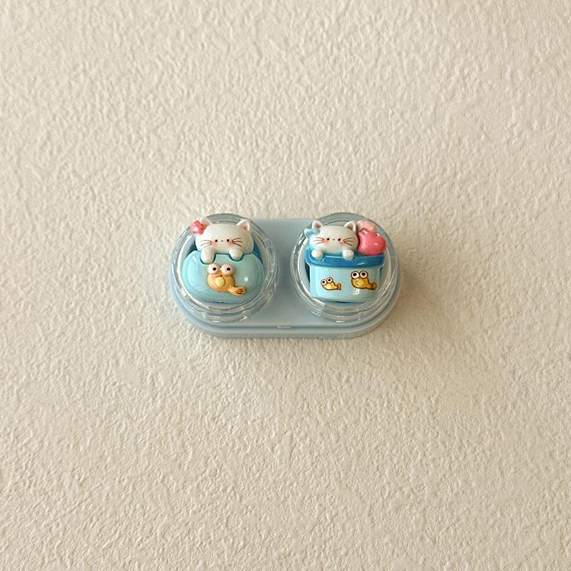 Cute Contact Lens Case Portable Drawer-Style Color Cartoon Contact Care Box Mini Drawer Plastic Travel Small Companion Box