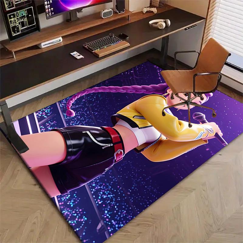 1pc KPop Demon Hunters RUMI5 Design Printed Area Rug Carpet for Bedroom Living Room Home Decor Rugs Mat Non Slip Mat Rug for Bedside