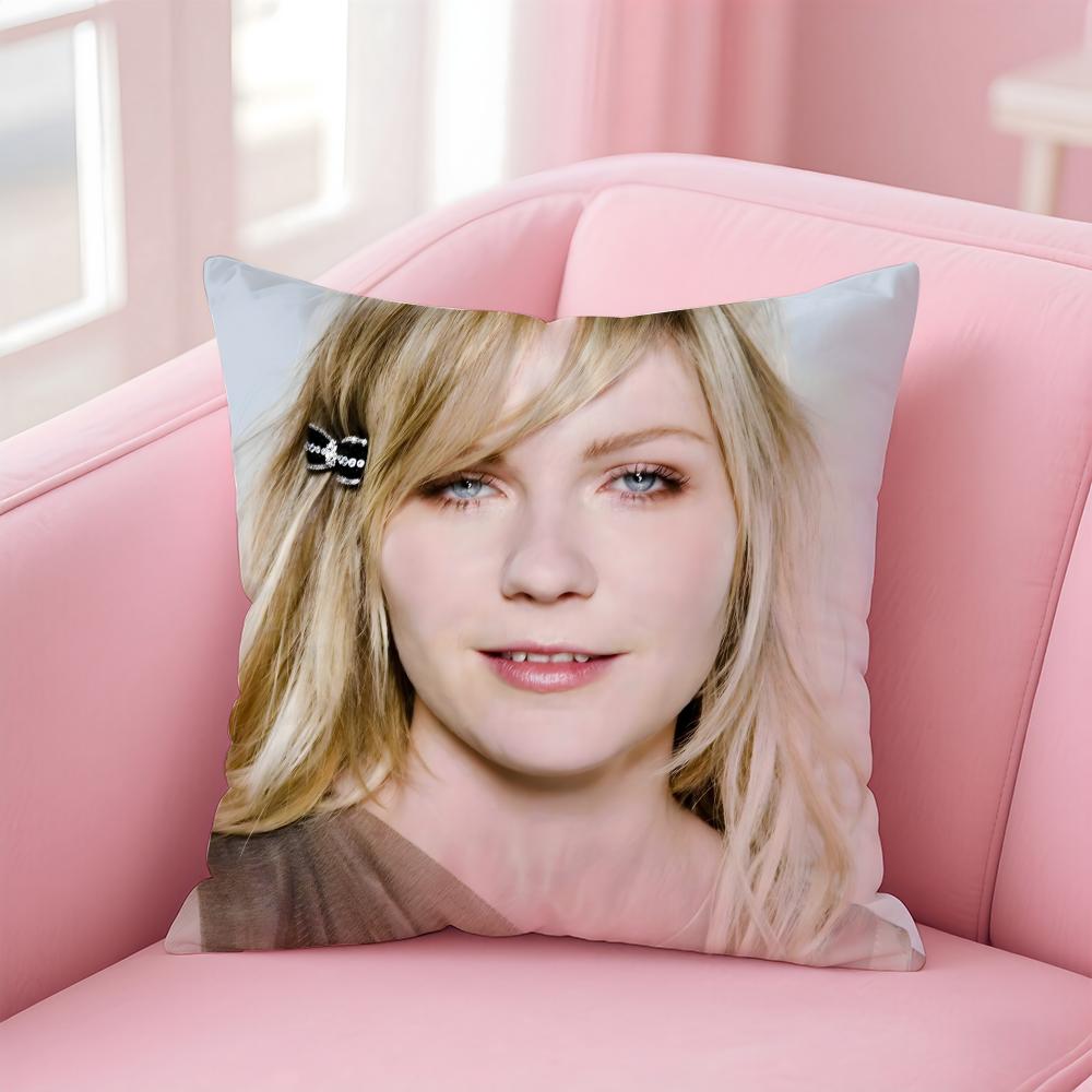 KKirsten Dunst Cushion Cover Pillow Case Soft Friendly Fabric Concealed Zipper