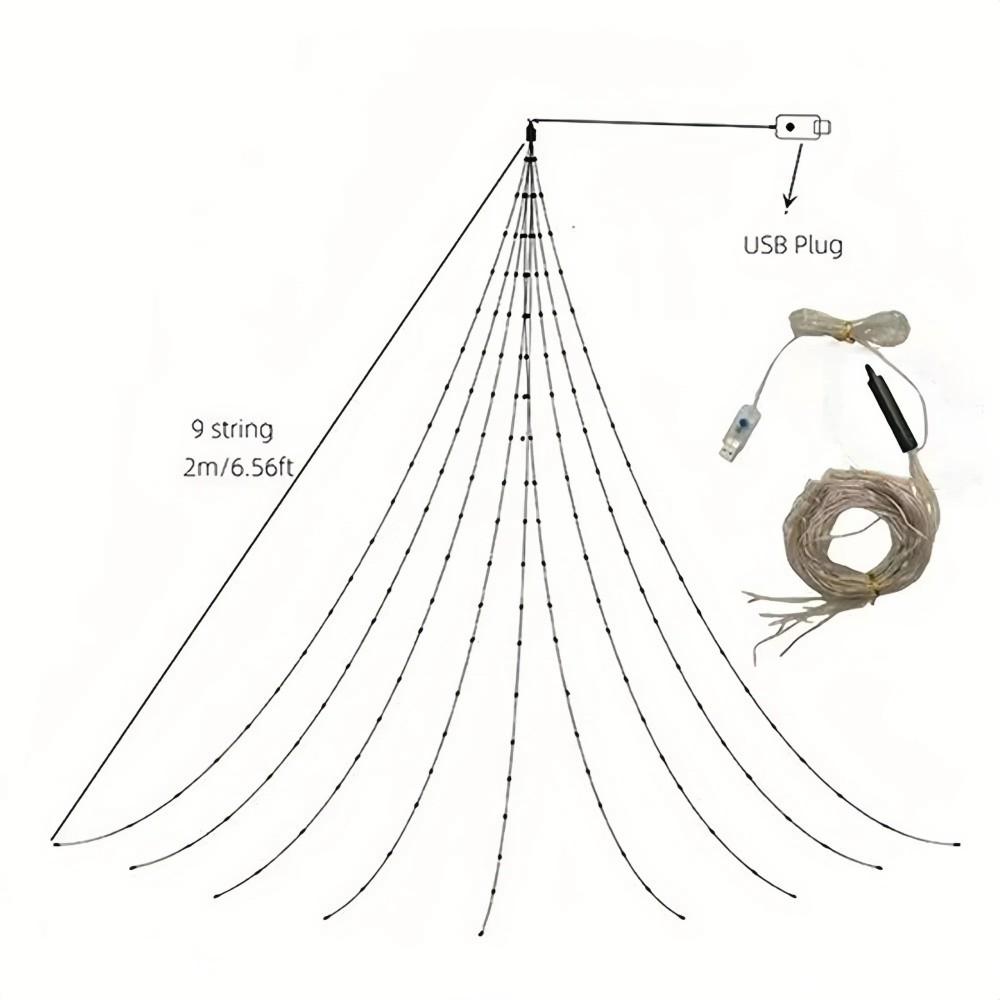 Pentagram LED Light String 2M Tree Tops Lights Decorative Lamp Christmas Light String Garden
