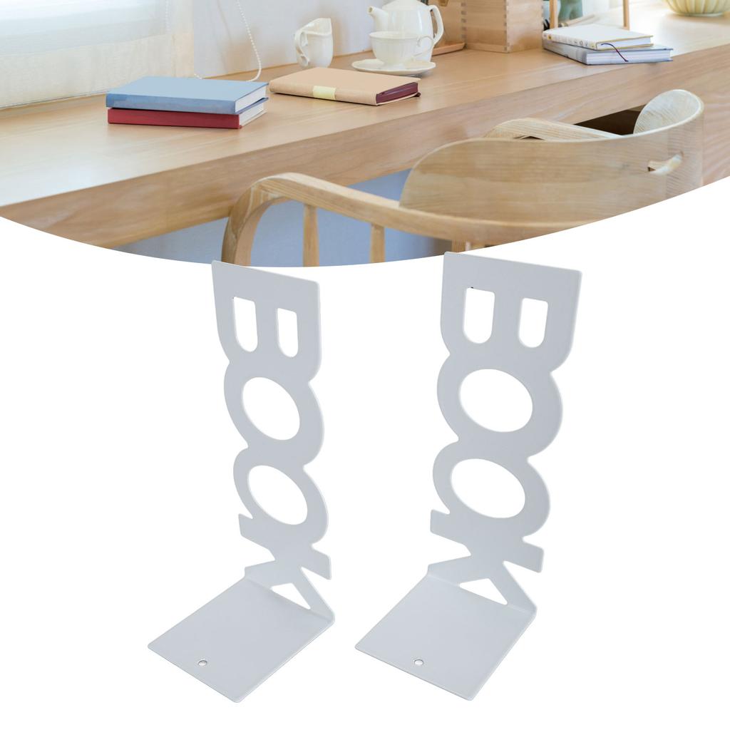1 Pair Book End Decorative L Shaped Keep Upright Slip Resistant Book Stopper for School