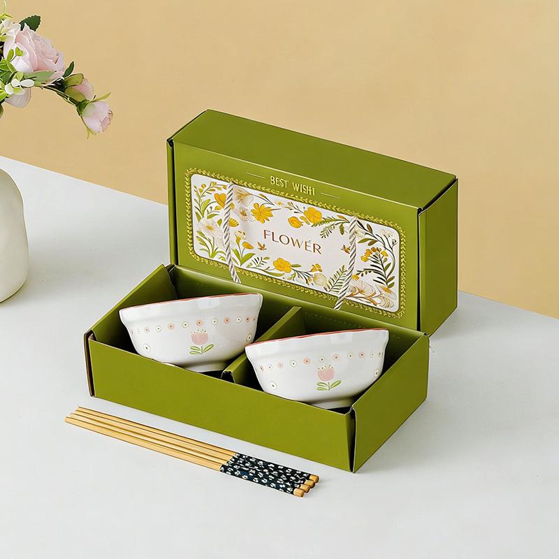 Tulip Ceramic Tableware Set: Includes Bowl, Plate, and Spoon for Housewarming or Wedding Gift.