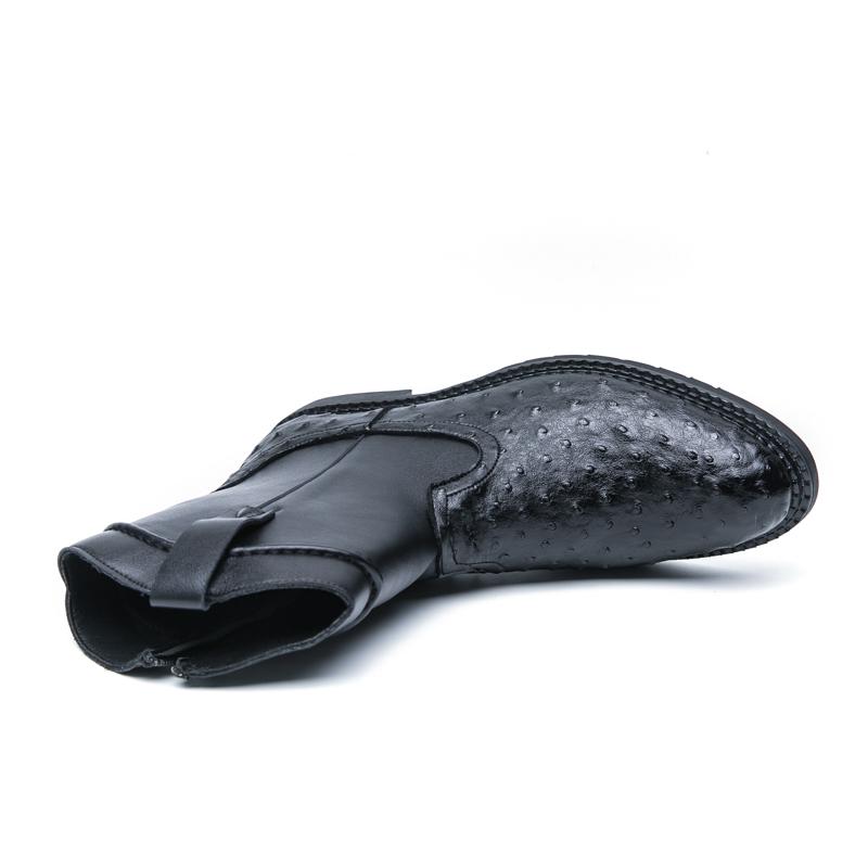 Men’s Western Cowboy Boots Pointed Toe Casual Retro Dress Leather Boots Men’s High Boots Plus Size