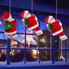 1-3Pcs Battery Operated Rope Climbing Santa Claus Musical Toys For Christmas Tree Hanging Pendant Ornament Decor X-mas Decors