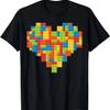 T-shirt Brick Builder Cœur Saint-Valentin Bloc de Construction Maître Bâtisseur