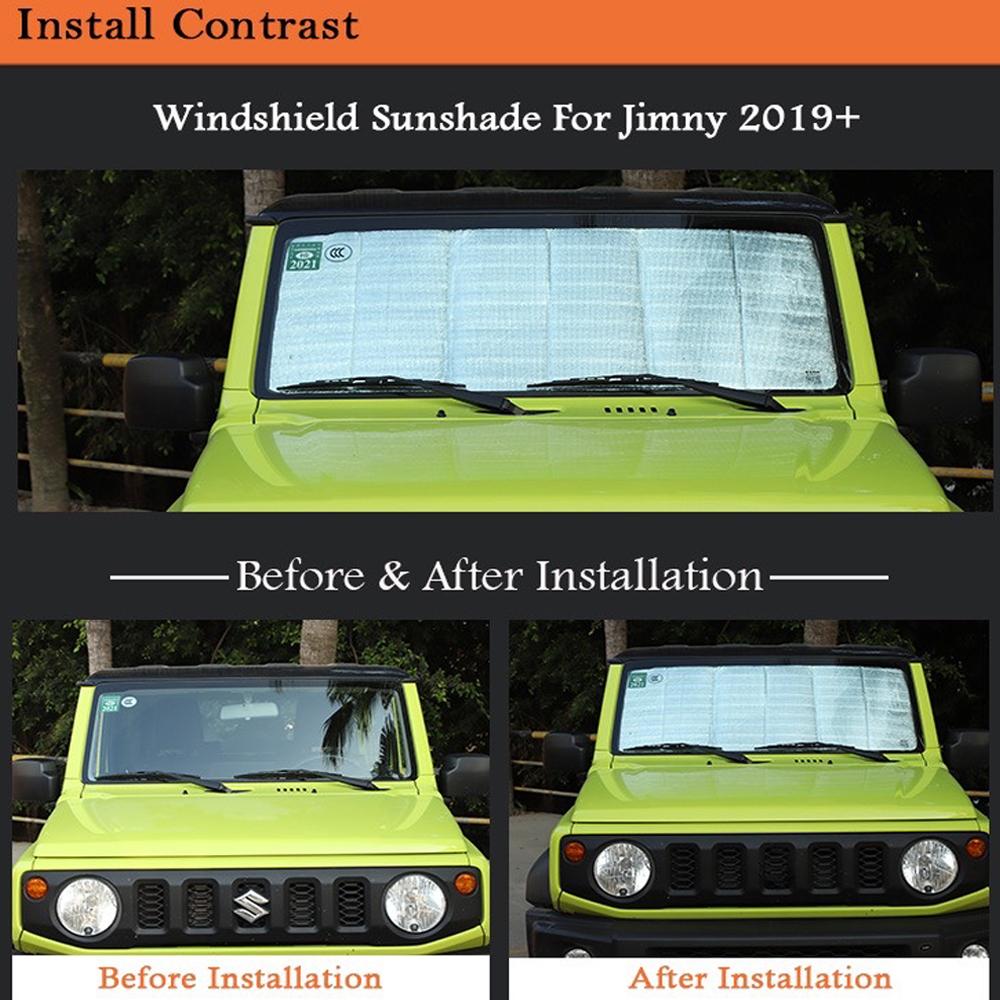 Car Front Windshield Sun Visor Cover for Suzuki Jimny JB64 JB74 -2023 Sunshades Insulation Interior Mouldings