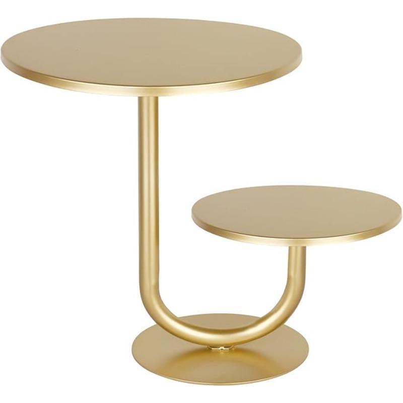 2-Tier Gold Metal Cake Stand/cupcake Stand for New Year Party, Christmas, Graduation Decoration Gift Cake Stands Hdd