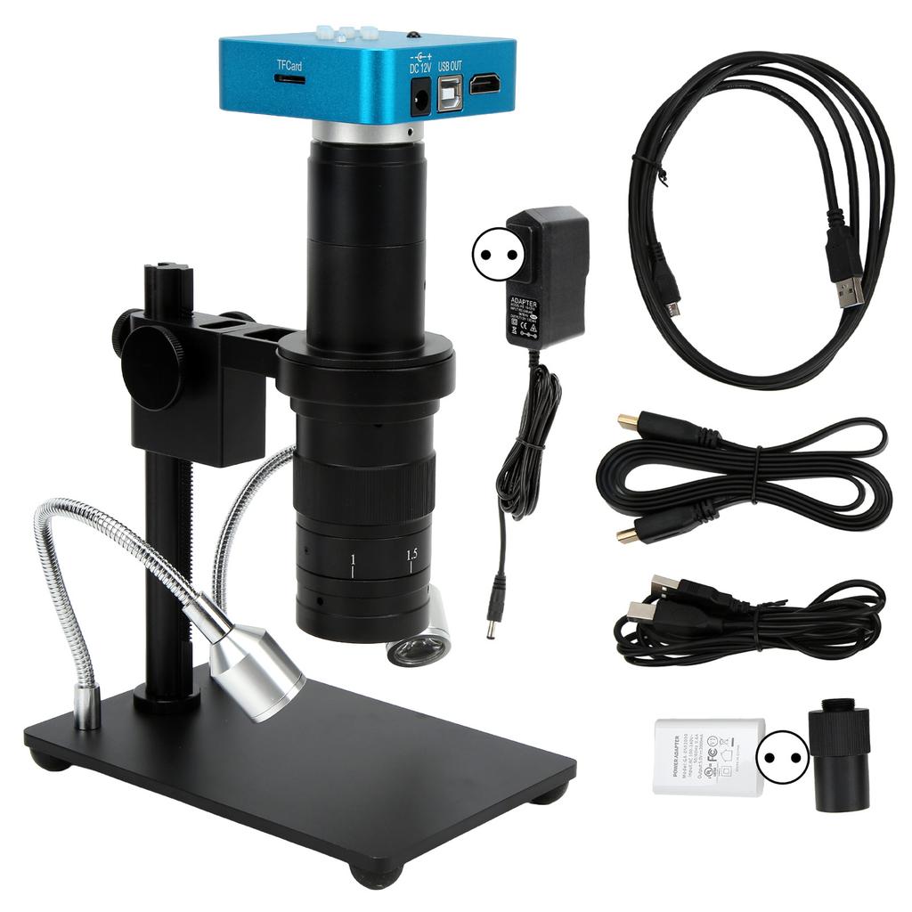 Industrial Microscope Camera 34MP 2K 180X High Resolution Aluminium Alloy Sturdy Durable USB Microscope CameraEU Plug