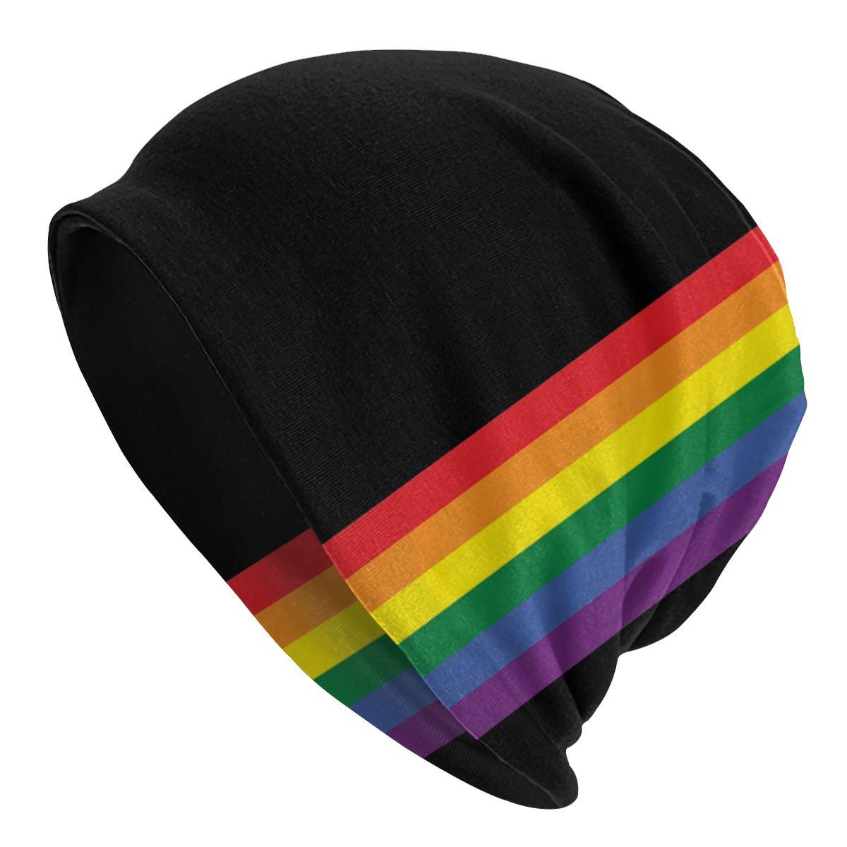 

ЛГБТ Pride Heart Slouchy Beanie Hats Жіночі унісекс Rainbow Pattern Printing Cool Knitting Skullies Beanies Caps for Outdoor Ski Skullies Beanie Hat