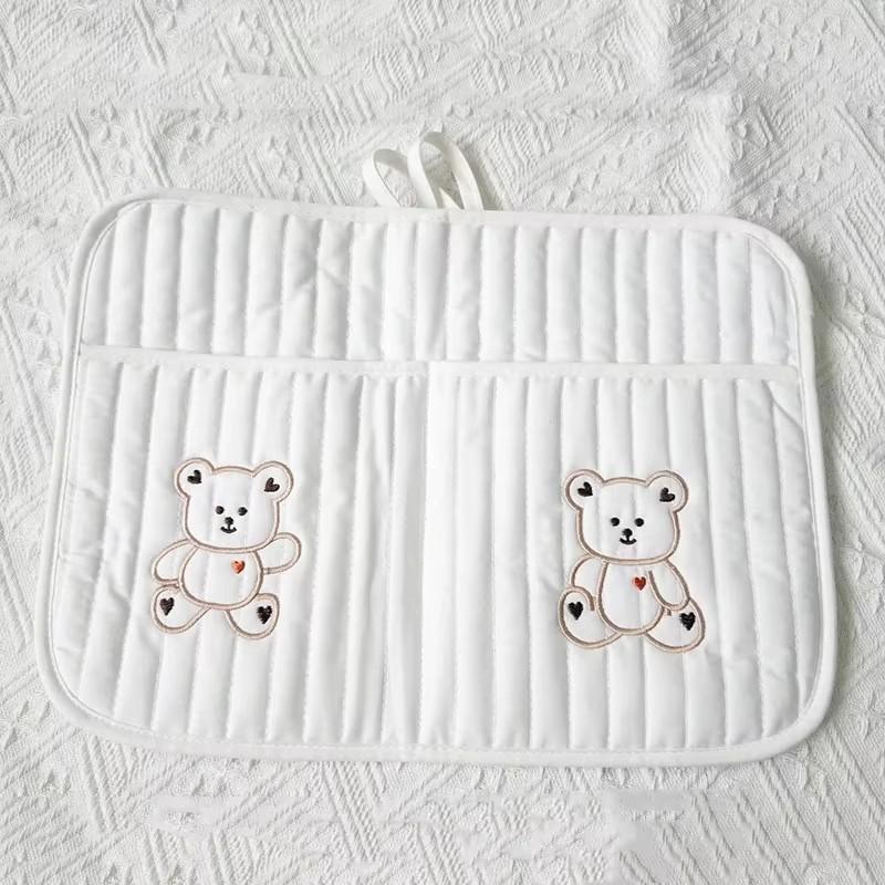 Baby Storage Bag Carts Storage Bag Diaper Breast Bottle Toy Crib Hanging Bags Multi-Function Portable Strap Pattern Storage Bag