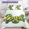 Brazil Football Printed Bedding 3 Piece Set Cozy Breathable Bed Cover Set As Housewarming Holiday Gift
