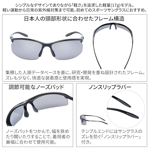 SWANS Airless Move Sunglasses with Polarized Lenses, Model SAMV-0051 PBK, Pearl Black