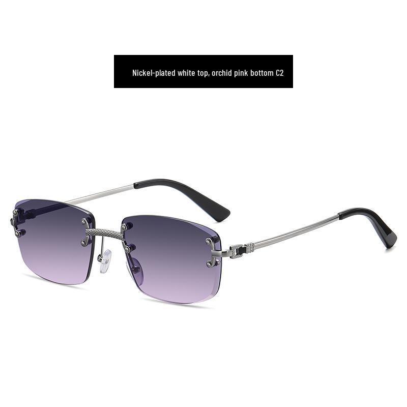 

Женские безободковые квадратные солнцезащитные очки в корейском стиле - Модные очки с маленькой оправой 1745