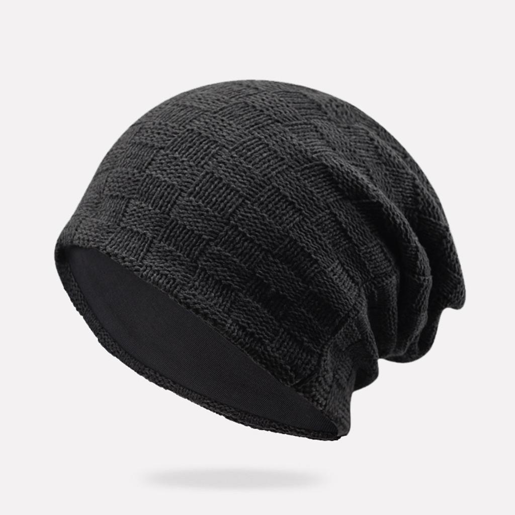 Couple's Solid Color Knitted Hat Plush Thickened Knitted Ear  Warm Hat