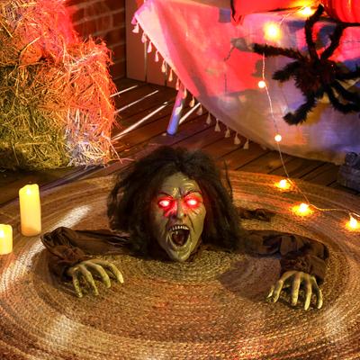 Decorazione zombi strisciante per Halloween, suoni, luci, a batteria