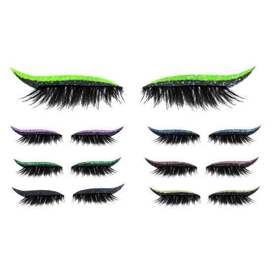 8 Pairs Lazy Eye Shadow Eyelash Eyelashes Makeup Stickers Eye Waterproof Glitter Eyeshadow Makeup Stickers