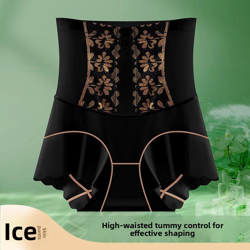 

Women s Summer Ice Silk Cotton Crotch Post-natal Body Shaping To Lift Hips and Waist Waist High Waist Underwear S чёрный