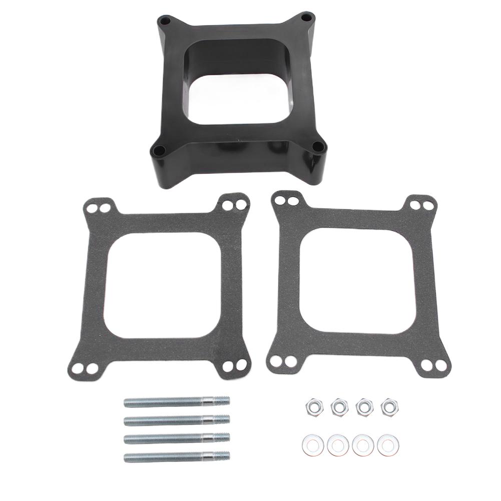 Open Phenolic Carburetor Spacer with Gasket Screws Kit Square Open Center Carb Spacer for Holley for Chevy 4BBL SBC BBC Carb