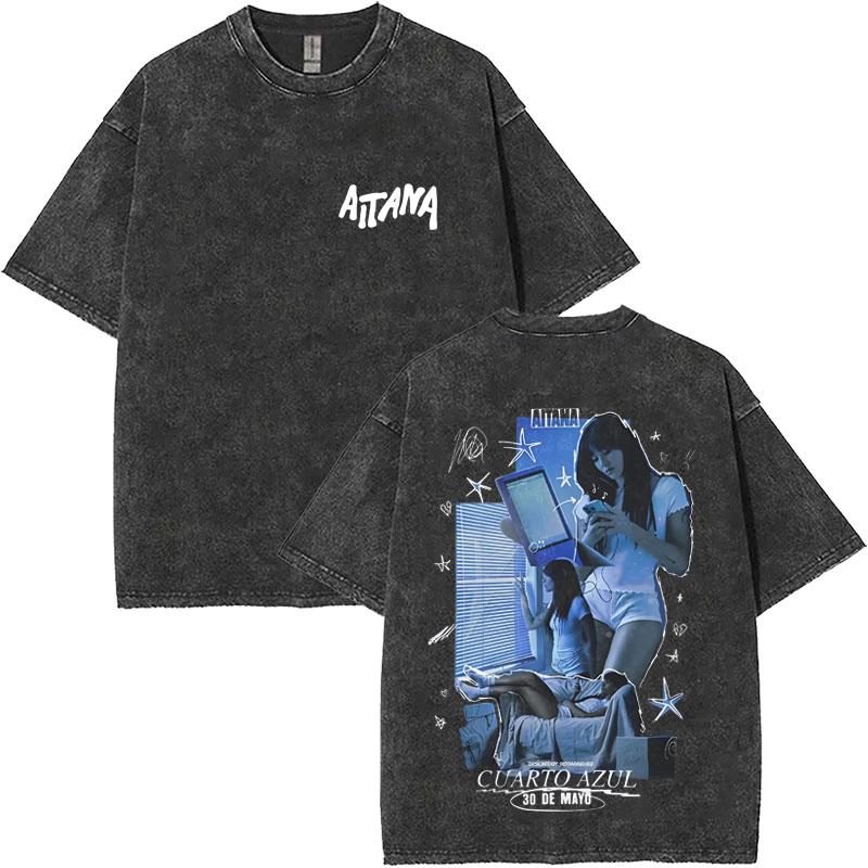 

Washed Vintage Singer Aitana CUARTO AZUL Album Graphic Tshirt Men Women Fashion Pop Music T Shrits Mens Casual Cotton Tshirts S