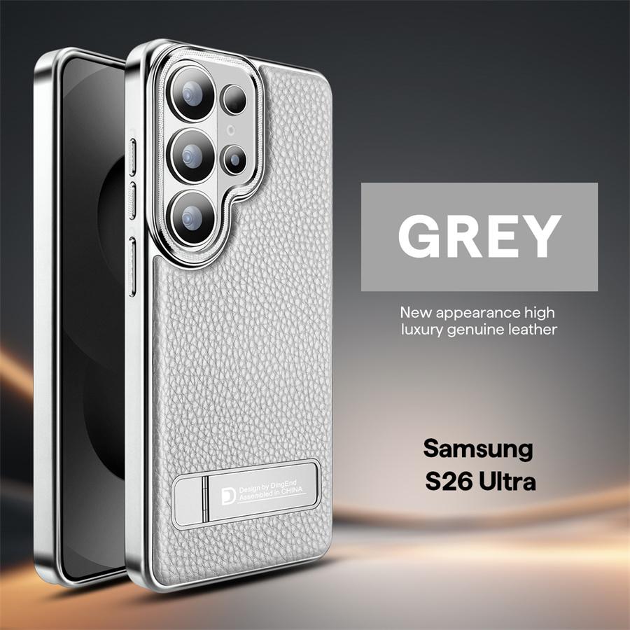 senior support Magnetic Loop Wireless Case For For Samsung Galaxy S25 S24 S23 plus S26 Ultra Case leather texture S26 Case