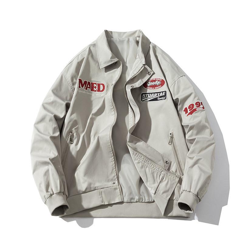 Унисекс Ретро Хай-стрит Пилотская Куртка - Осень/Зима Утепленная Хлопковая Бейсбольная с Лацканами Верхняя Одежда 2XL