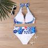 Plus Size Women Fashion Sexy Round Neck One Piece Bikini Set Slim The Sky Is Full of Stars Print Swimsuits