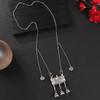 Women's Chinese-style long necklace with vintage fringed sweater chain accessory