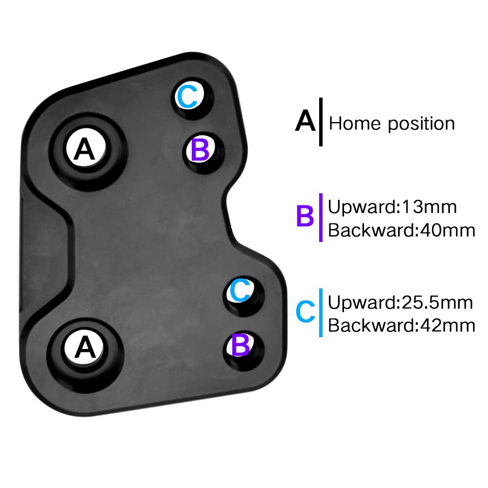 LEDISHUN Bracket for Suzuki Gixxer 250 and Gixxer Rearward Movement and Upward Movement Step-Up SF250 40-42mm 13-25mm (Black)