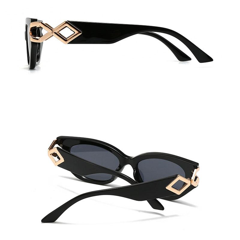 Luxury Brand Designer Vintage Cat Eye Sunglasses Women For Men Sun Glasses Punk Classic Rivet Metal Chain Sexy Lady Shades Uv400