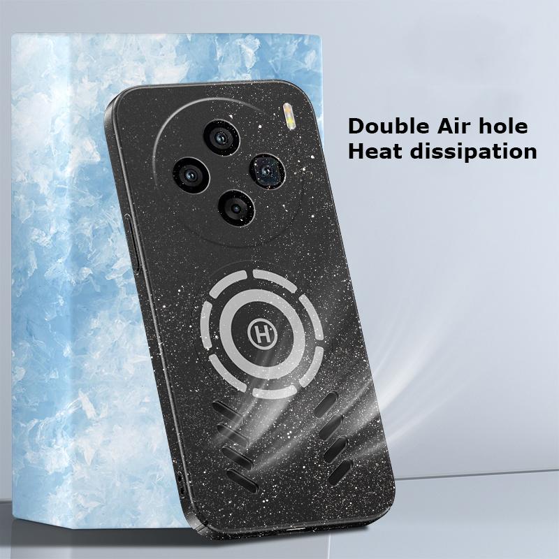 Für vivo X100 X100s X90 X90s X80 X70 Pro Plus Rock Sand Ice Magnetische Wärmeableitung Mattes Anti-Fingerabdruck-PC-Gehäuse Atmungsaktive Kühlabdeckungsschale