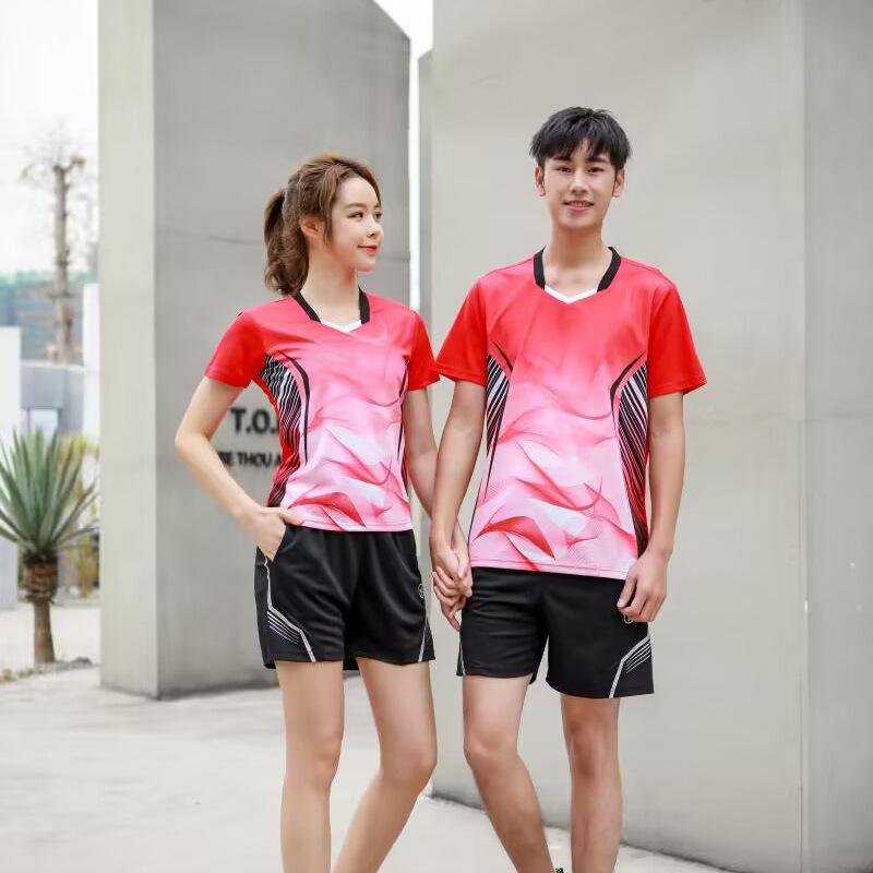 Unisex Short Sleeve Team Uniform for Badminton/Table Tennis - Couples Style