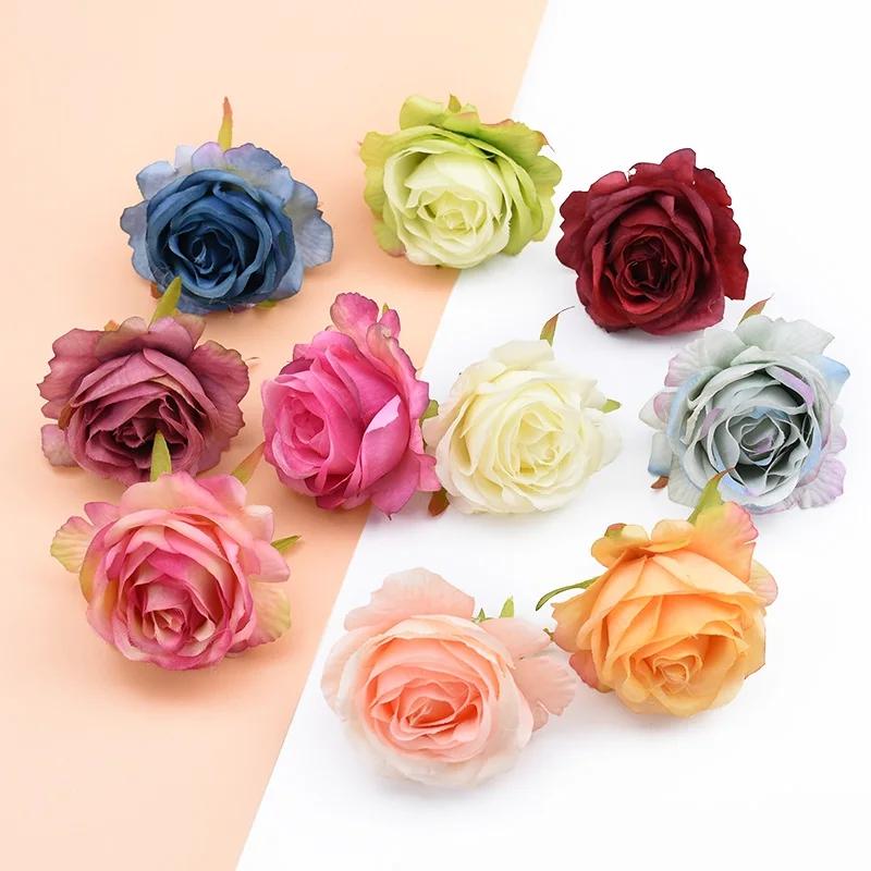 10/20 Stück Künstliche Blumen Seidenrosen Wand Scrapbooking Kränze DIY Geschenke Süßigkeitenbox Haus Zimmer Hochzeit Außen Dekoration Handarbeit