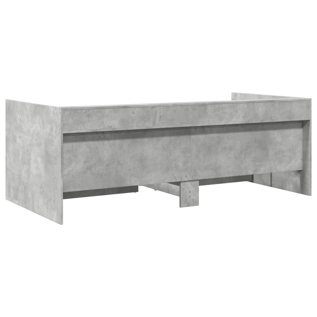 Daybed with Drawers Without Mattress Concrete Gray 90 X 190 Cm