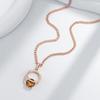 Shiny Brown Natural Zircon Pendant Necklace For Women Luxury  Rose Gold Color Party Accessories Daily Fine Jewelry