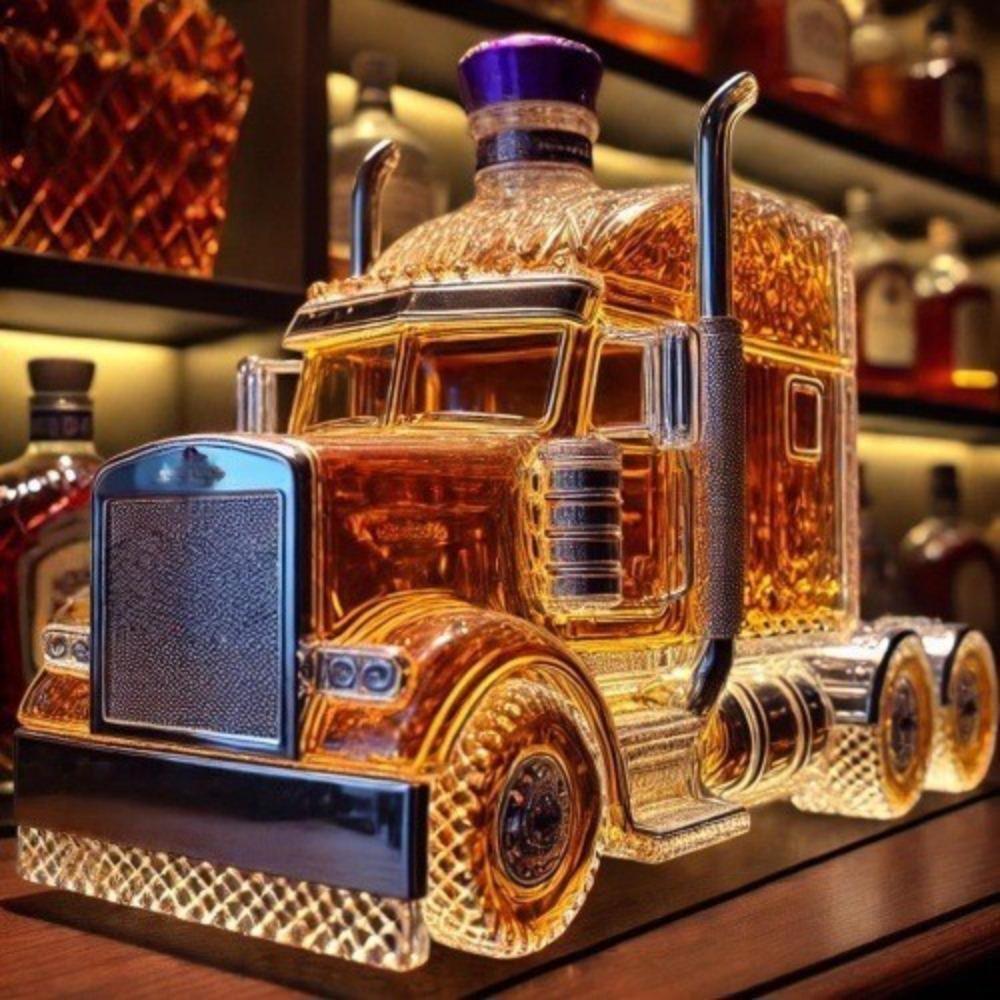 Klassisches Auto Glas Weinflasche Halber LKW Whiskeyflasche