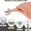 1pc Premium Cast Iron Safety Can Opener - Smooth Edge, Stainless Steel Blade, Ergonomic Wooden Handle for Effortless Jar