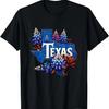 Texas State Outline Bluebonnet State Texas Flower T-Shirt